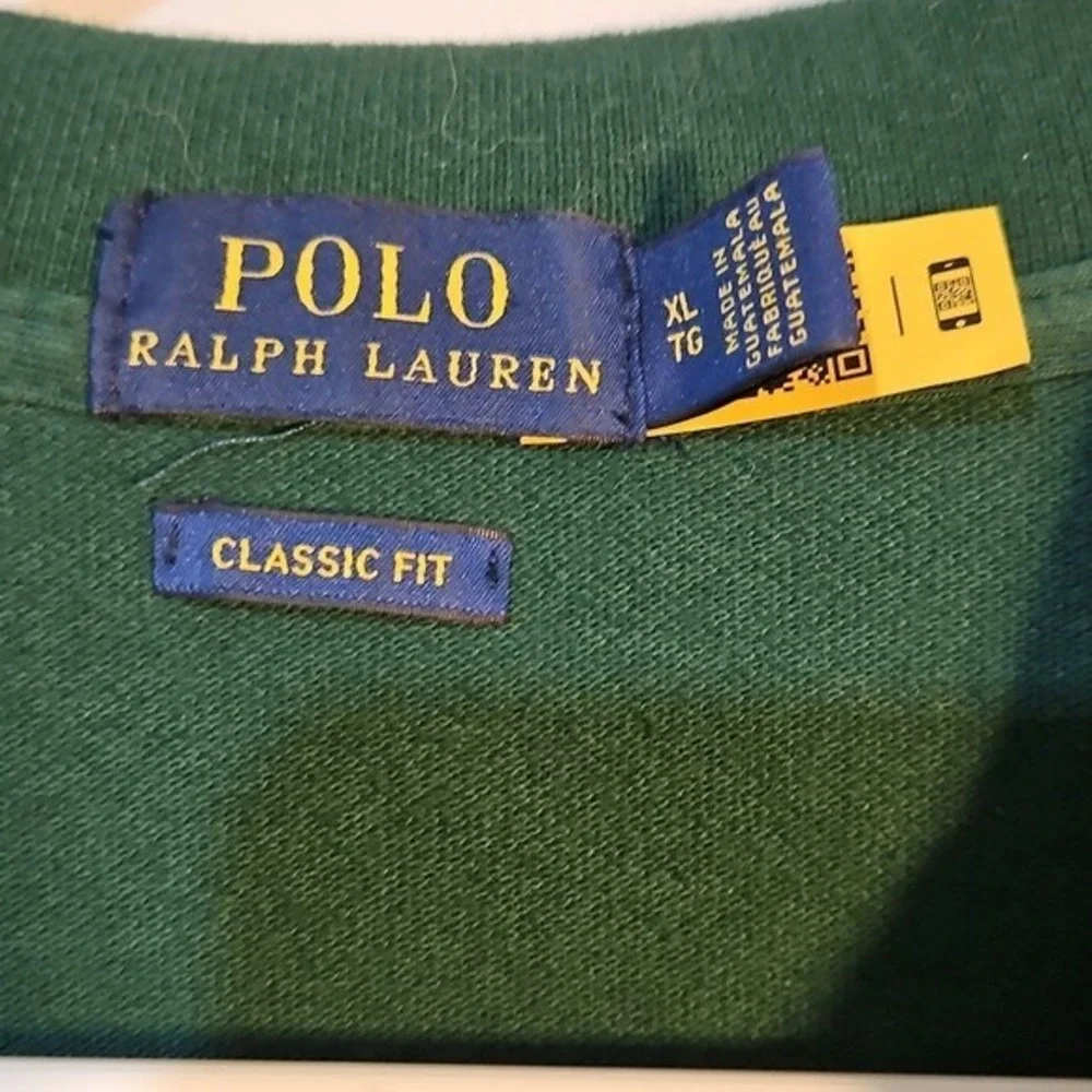 Polo Ralph Lauren Classic Fit Green Polo Shirt Mens Extra‎ Large XL